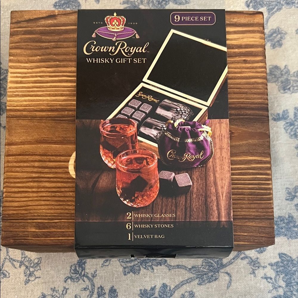 Crown Royal Whisky Gift Set with Glasses and Stones